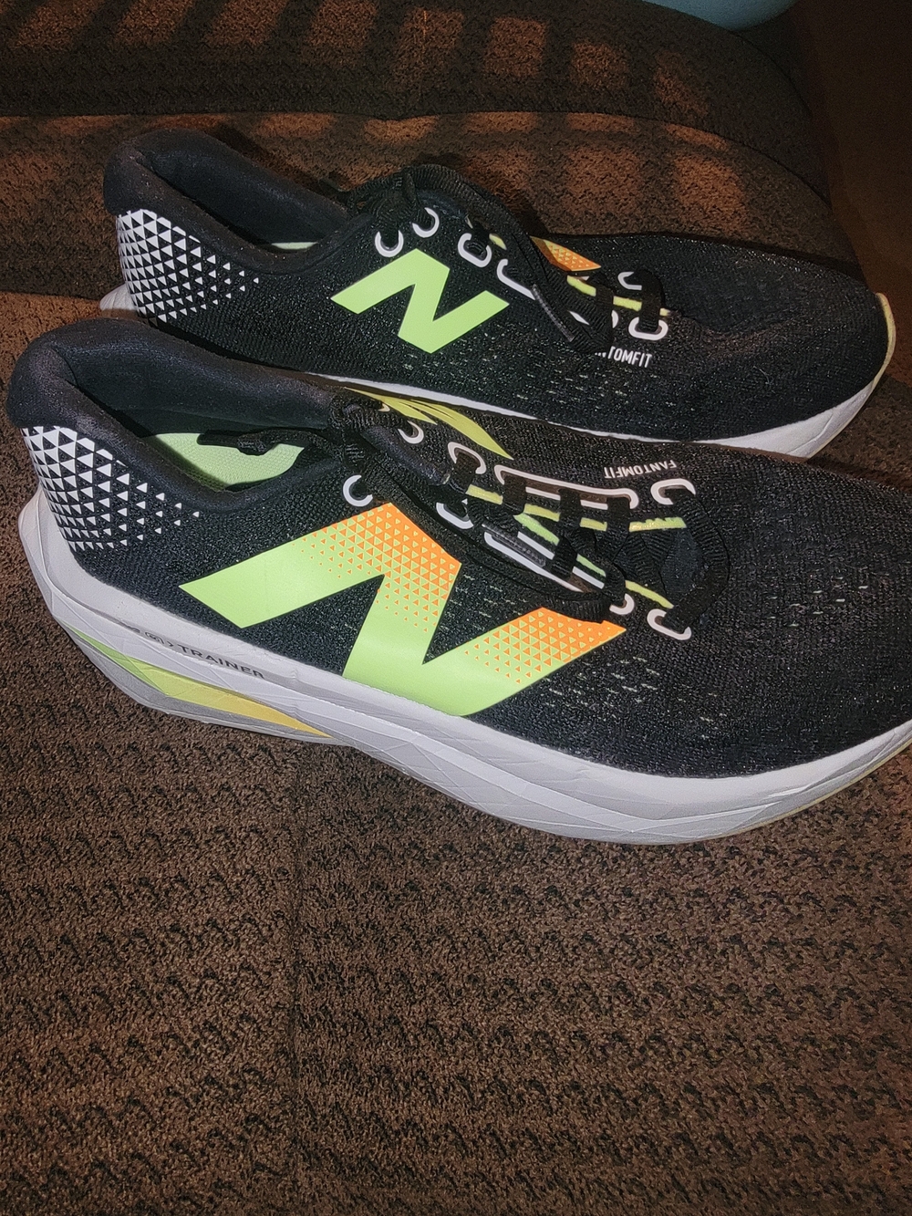 New Balance Fuelcell Supercomp Trainer - Black,Neon Green, and Orange